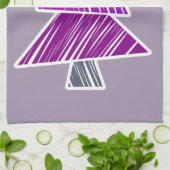 Paarse Schetsachtige Kerstboom Handdoek