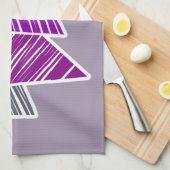 Paarse Schetsachtige Kerstboom Handdoek