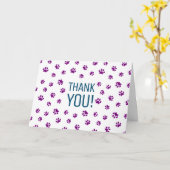 Paarse schilderafdrukken met blauw | Dank u wel Kaart (Gele Bloem)