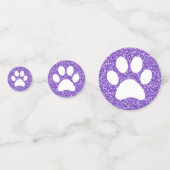 Paarse schilderafdrukken Puppy Kat Glitter Animal  Confetti (Voorkanten)