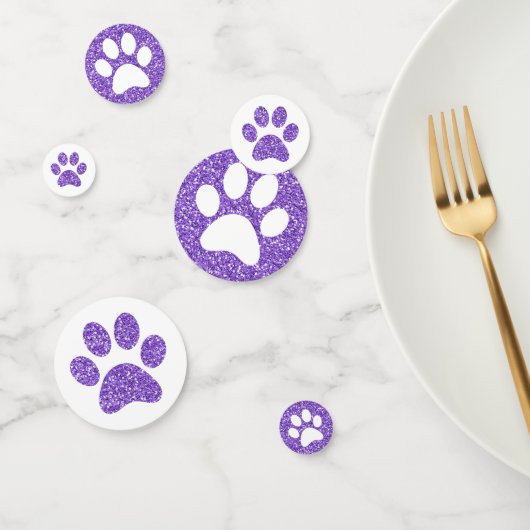 Paarse schilderafdrukken Puppy Kat Glitter Animal  Confetti (Groep)