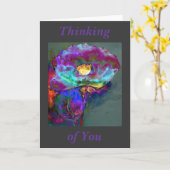 paarse schilderij van middagpapaver kaart (Gele Bloem)