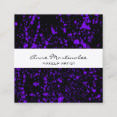 Paarse schilderplaat op zwart vierkante visitekaartje (Voorkant)