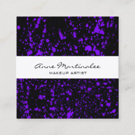 Paarse schilderplaat op zwart vierkante visitekaartje