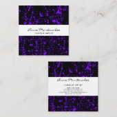 Paarse schilderplaat op zwart vierkante visitekaartje (Voorkant / Achterkant)