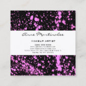 Paarse schilderplaat op zwart vierkante visitekaartje (Achterkant)