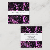 Paarse schilderplaat op zwart vierkante visitekaartje (Voorkant / Achterkant)