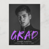 Paarse schilderplaatfotograafpartij uitnodiging briefkaart (Voorkant)