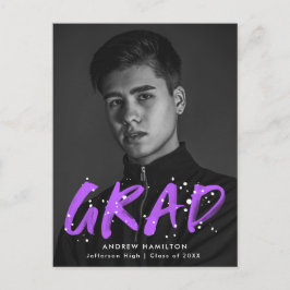 Paarse schilderplaatfotograafpartij uitnodiging briefkaart