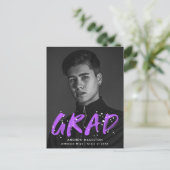 Paarse schilderplaatfotograafpartij uitnodiging briefkaart (Staand voorkant)