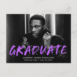 Paarse schilderplaatfotograafpartij uitnodiging briefkaart