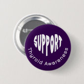 Paarse Schildklier Bewustzijn Knop Ronde Button 5,7 Cm (Voorkant /achterkant)
