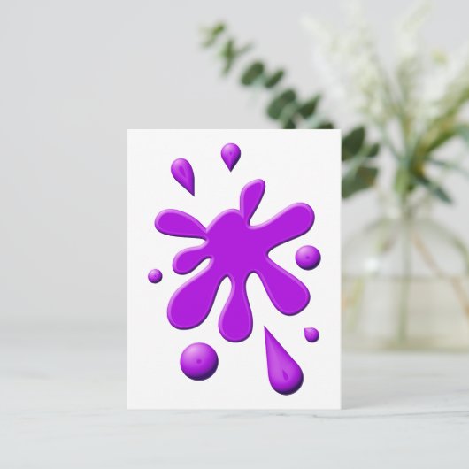 Paarse schildpad briefkaart (Staand voorkant)