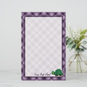 Paarse schildpad briefpapier (Staand voorkant)