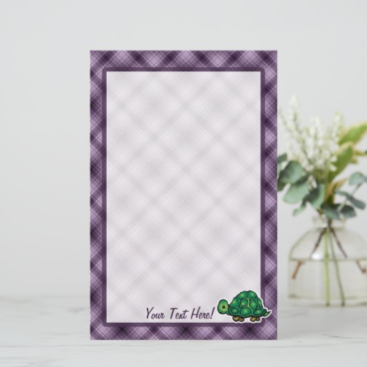Paarse schildpad briefpapier (Staand voorkant)