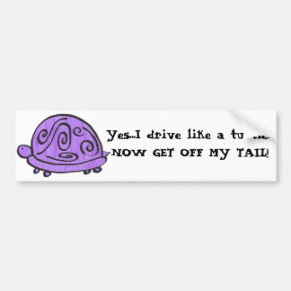 Paarse schildpad bumpersticker