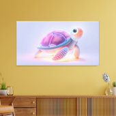 Paarse Schildpad Canvas Afdruk (Insitu (Woonkamer))