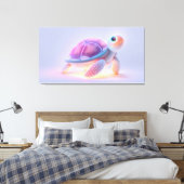 Paarse Schildpad Canvas Afdruk (Insitu (Slaapkamer))