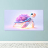 Paarse Schildpad Canvas Afdruk (Insitu (Houten vloer))