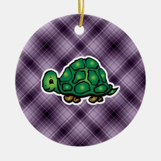 Paarse schildpad keramisch ornament (Voorkant)