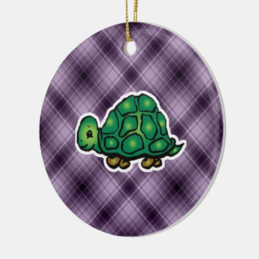 Paarse schildpad keramisch ornament (Links)
