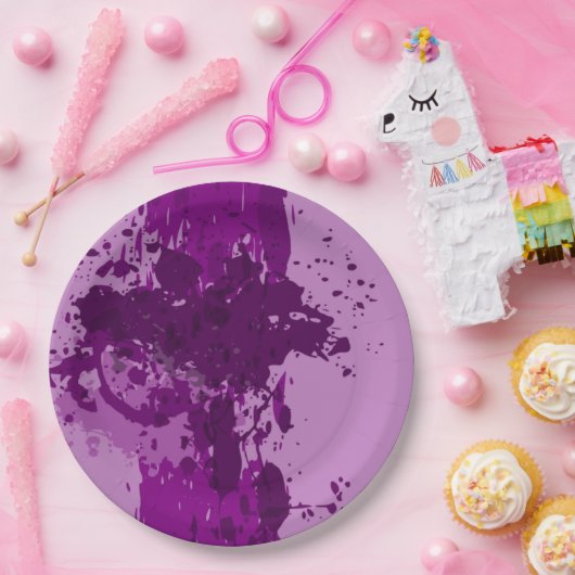 Paarse schildpad - levering van een bruiloft - papieren bordje (Feest)