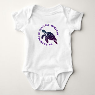 Paarse schildpad OMA Romper