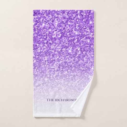 Paarse schittering bad handdoek (Handdoek)