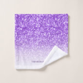 Paarse schittering bad handdoek (Wasdoekje)