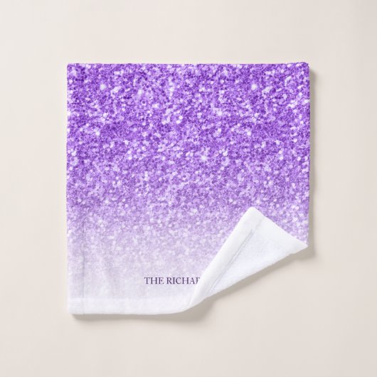 Paarse schittering bad handdoek (Wasdoekje)
