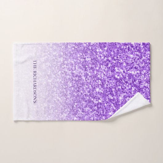Paarse schittering bad handdoek (Handdoek)