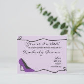 Paarse schoenenbridal - Uitnodiging (Staand voorkant)