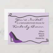 Paarse schoenenbridal - Uitnodiging (Voorkant / Achterkant)