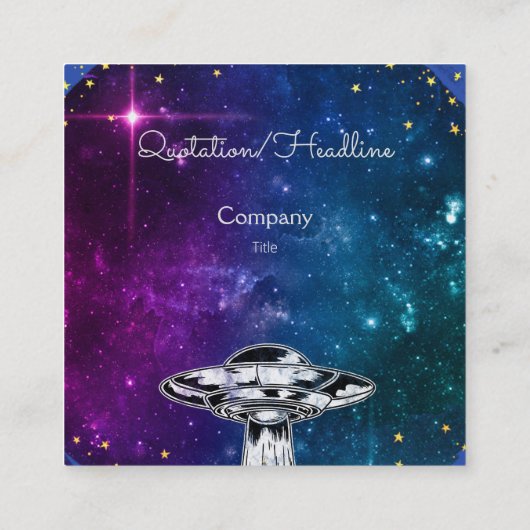 Paarse schoensper vliegen in het artistieke sterre vierkante visitekaartje (Achterkant)