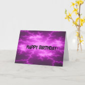 Paarse schok Abstracte verjaardag Kaart (Gele Bloem)
