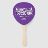 Paarse school Pride Mascot Naam Handboek Handwaaier (Voorkant)