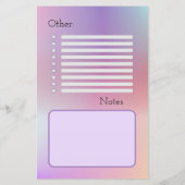 paarse schoolbenodigdheden checklist (Achterkant)