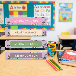 Paarse schoolbenodigdheden patroon meisje kleur ge labels