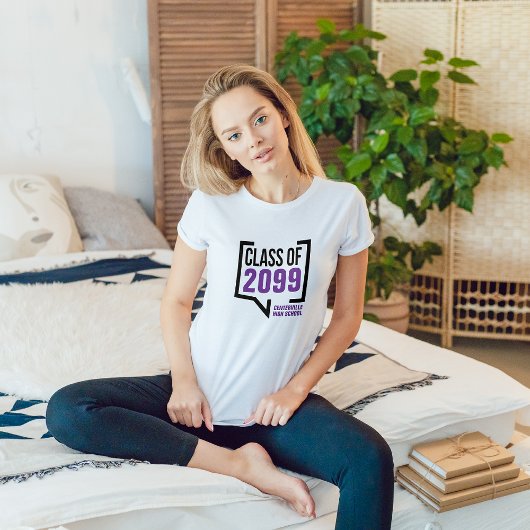 Paarse schooljaar — Spraakbalk T-shirt