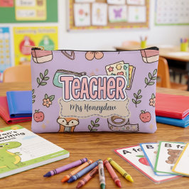 Paarse schoolspullen voor waardering van leraren etui