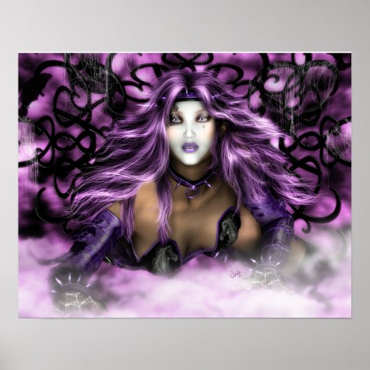 Paarse schoonheid - Fantasy Art Print (Voorkant)