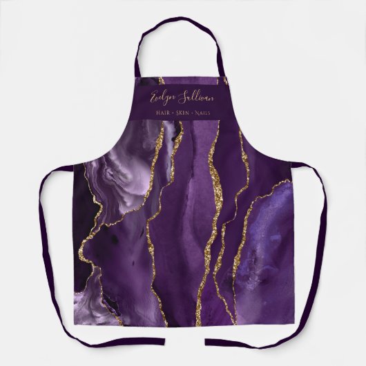 paarse schoonheidsdeskundige schort (Voorkant)