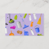 Paarse schoonmaakdienst Woonbewaarder Janitorial Visitekaartje (Achterkant)