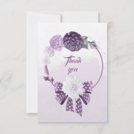 paarse schoppen bloemen met dank aan uw kaartje bedankkaart