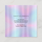 paarse schoppen van honingraathexagonen vierkante visitekaartje (Achterkant)