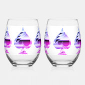 Paarse schoppen wijnglazen set wijnglas zonder voet (Achterkant)