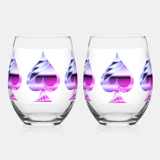 Paarse schoppen wijnglazen set wijnglas zonder voet (Achterkant)