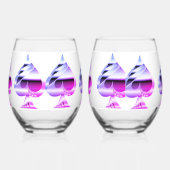 Paarse schoppen wijnglazen set wijnglas zonder voet (Links)