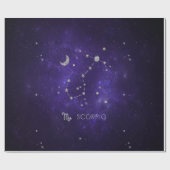 Paarse Schorpioen van dierenriem | Kosmische Astro Cadeaupapier (Vlak)