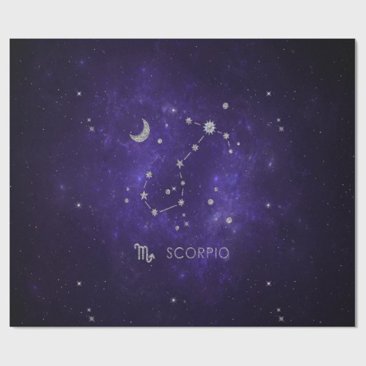 Paarse Schorpioen van dierenriem | Kosmische Astro Cadeaupapier (Vlak)